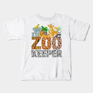 Zookeeper Costume Zebra Wild Print African Animal Keeper Kids T-Shirt